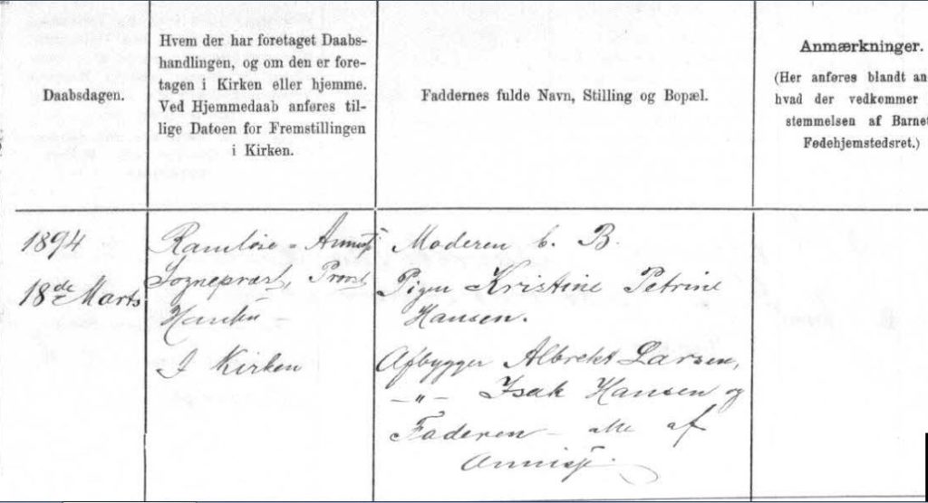 danish birth record handwritten