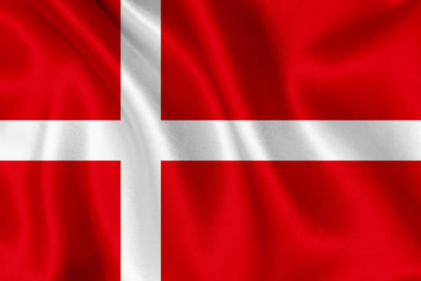 Denmark flag waving in background