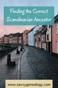 Finding the Correct Scandinavian Ancestor, www.savvygenealogy.com, houses on cobbled street