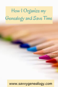 how i organize my genealogy and save time, www.savvygenealogy.com