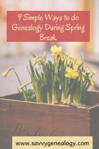 9 simple ways to do genealogy and spring break, www.savvygenealogy.com